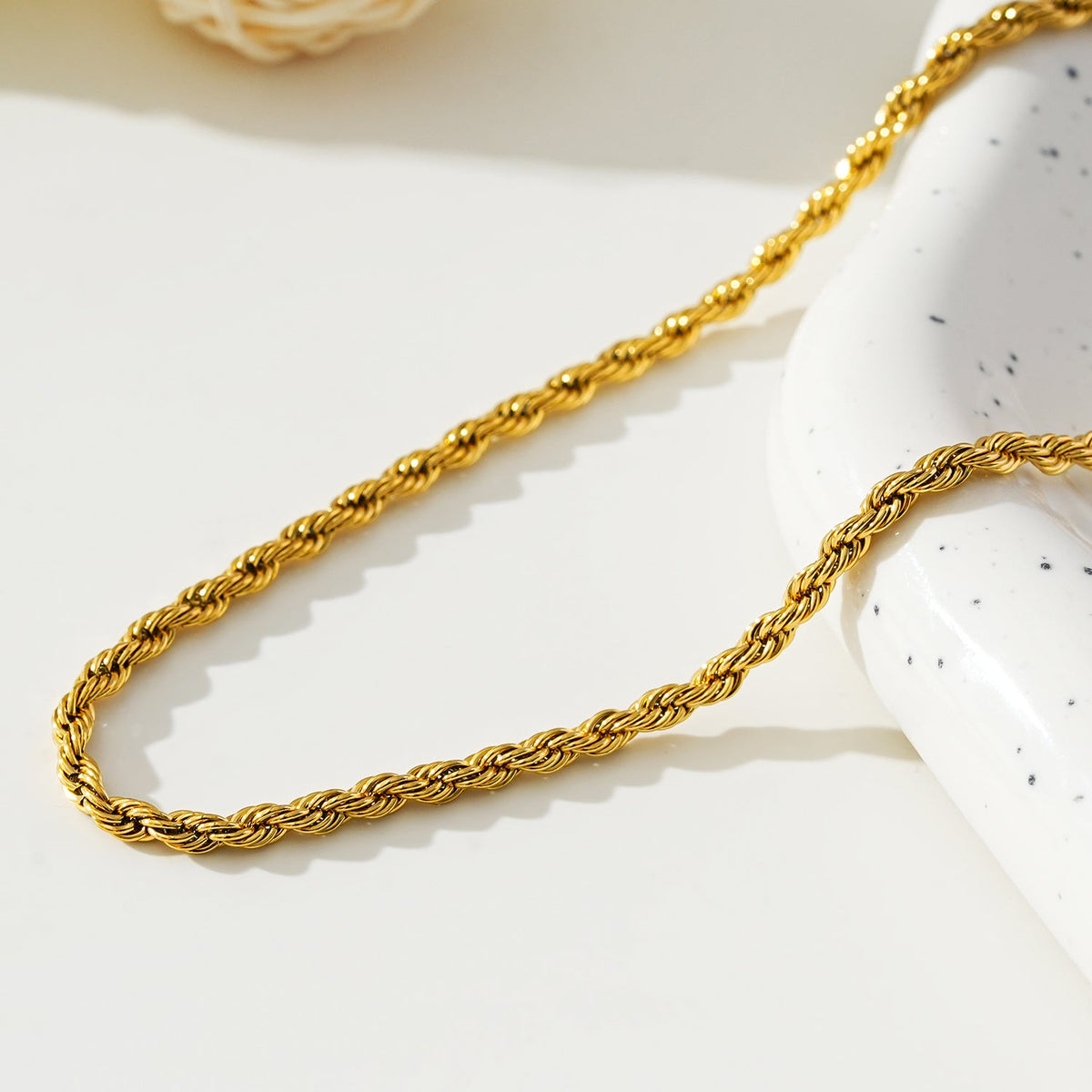 BALHAM : Collier en or texturé chaîne corde