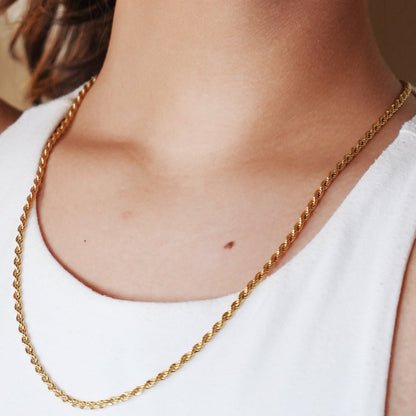 BALHAM : Collier en or texturé chaîne corde