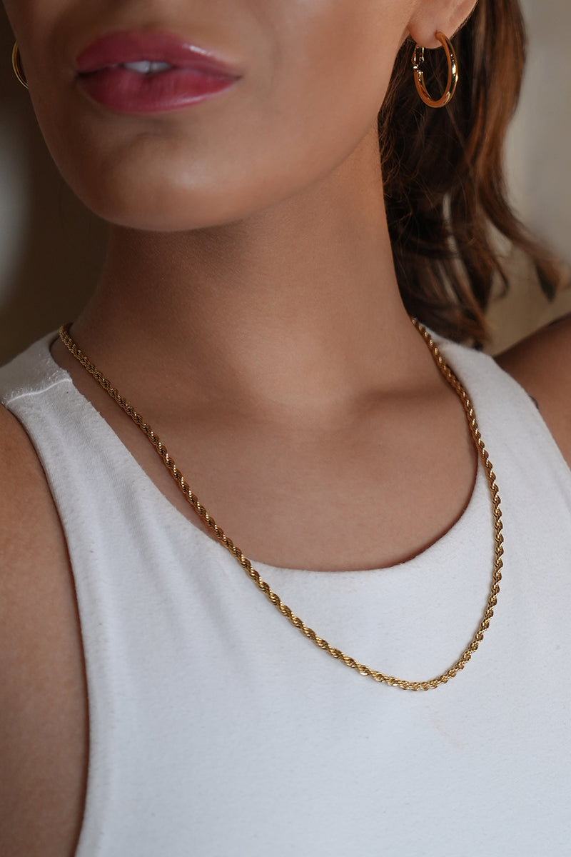 BALHAM : Collier en or texturé chaîne corde