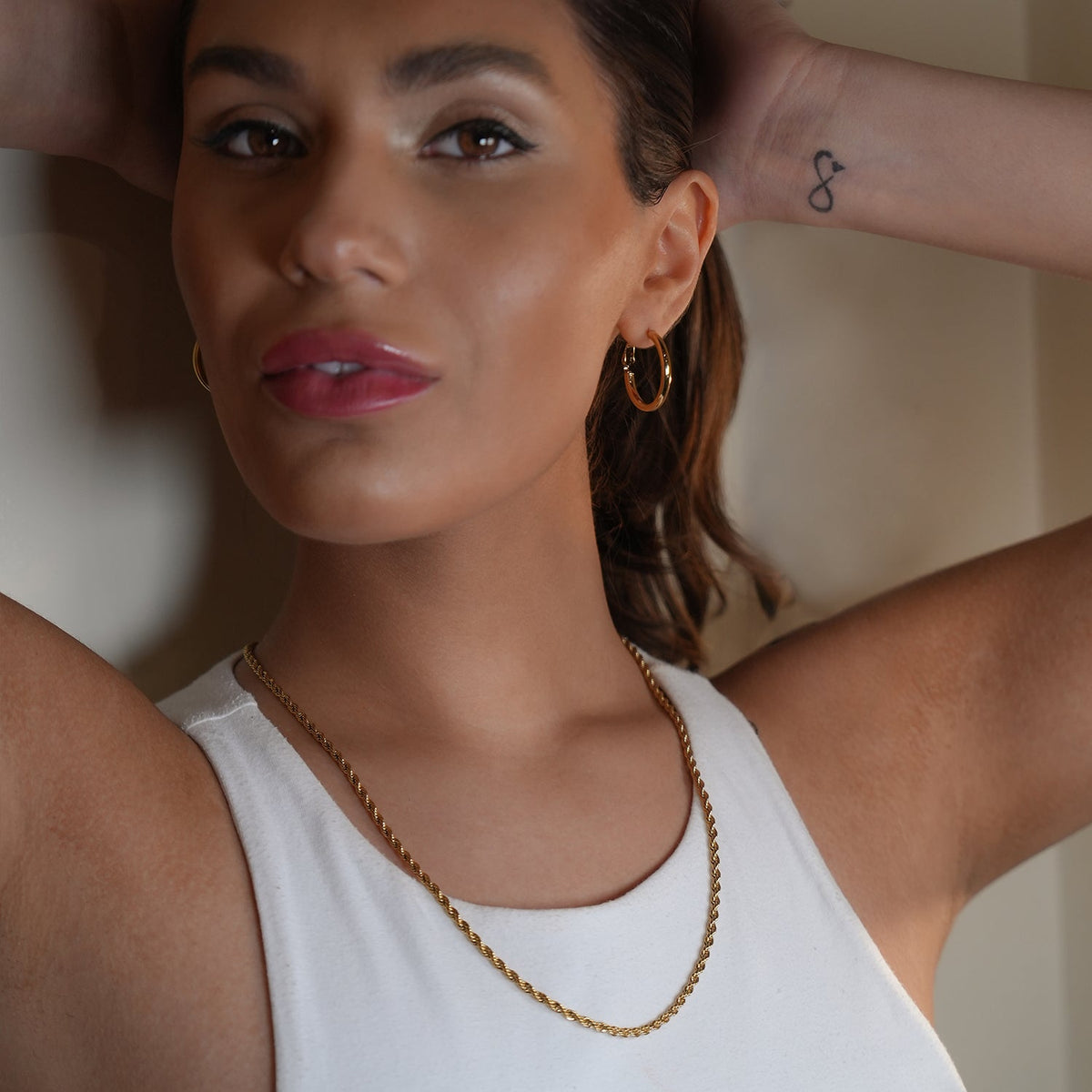 BALHAM : Collier en or texturé chaîne corde