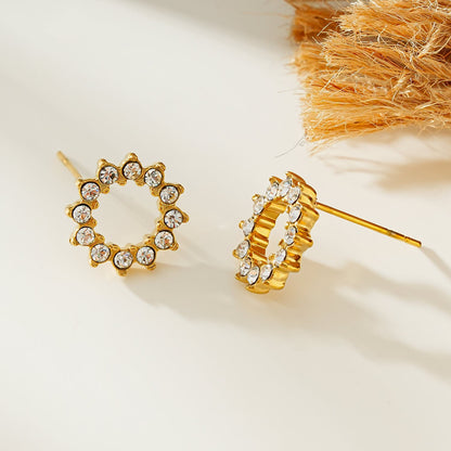 BATTISTE Or : Boucles d'oreilles clou en Zirconium Cubique (CZ) Étoile Céleste.