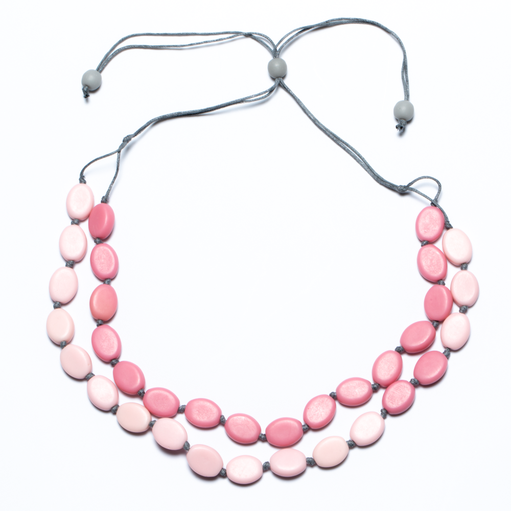 Resin Double Strand Two Tone Necklace