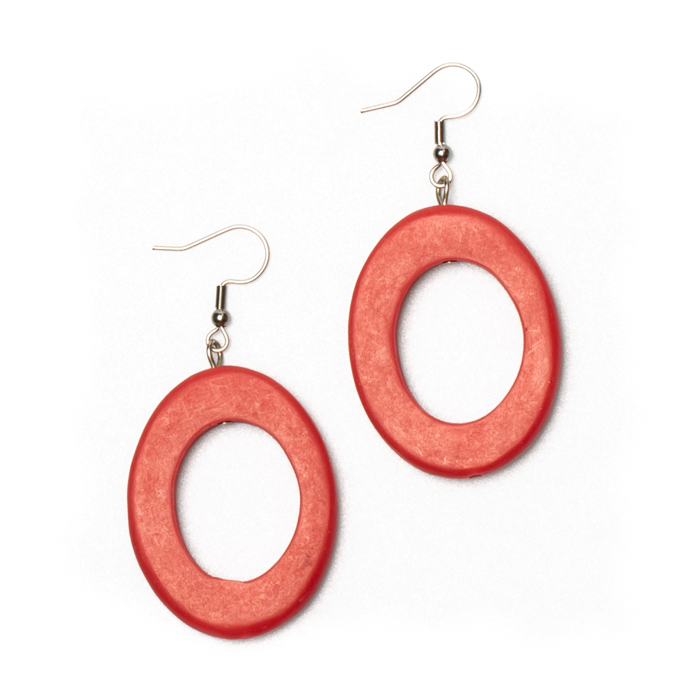 Boucles d'oreilles créoles simples en résine
