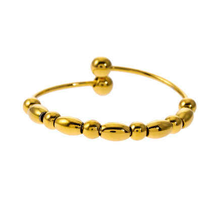 BERNILA : Bague perlée ronde et ovale contemporaine
