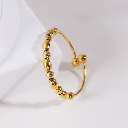 BERNILA : Bague perlée ronde et ovale contemporaine
