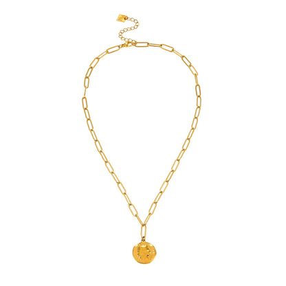 BILBAO Gold : Collier pendentif pièce de monnaie romaine.
