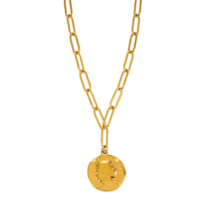 BILBAO Gold : Collier pendentif pièce de monnaie romaine.