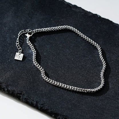 BILLIE LG : Chaîne de cheville Cuban Link argentée