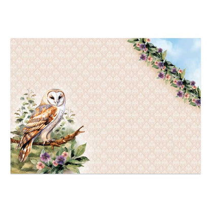 Ensemble Deco-Large Magnifiques Oiseaux - Belle Chouette Effraie