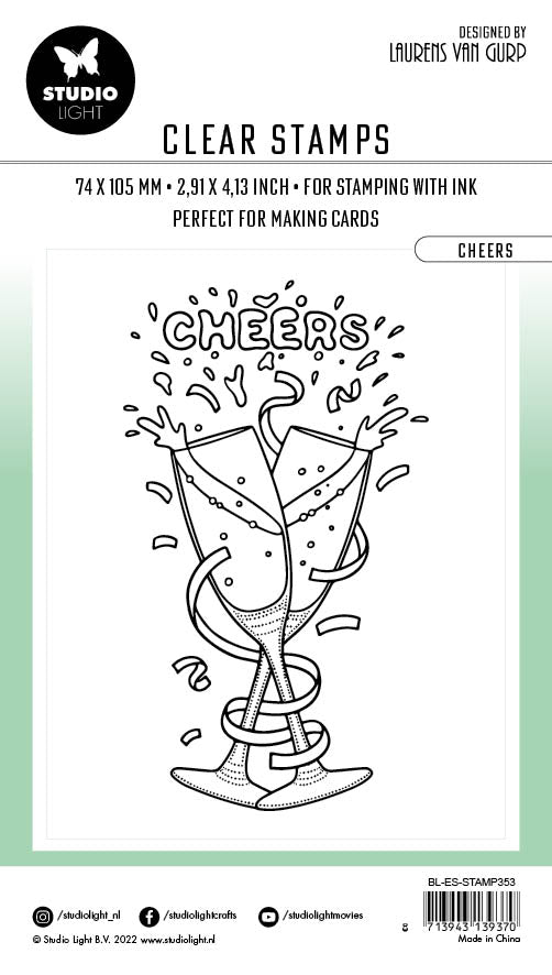 BL Tampon transparent Cheers By Laurens 105x74x3mm 1 PC n°353