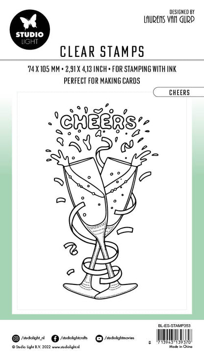 BL Tampon transparent Cheers By Laurens 105x74x3mm 1 PC n°353