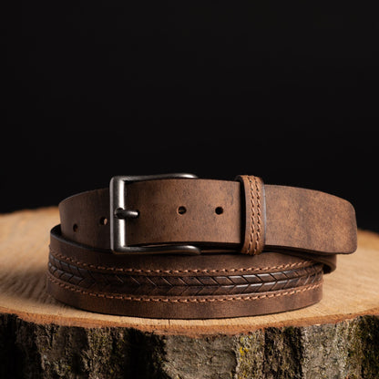 La Ceinture Purpose - Ceinture 100% Cuir Véritable Motif Flèche