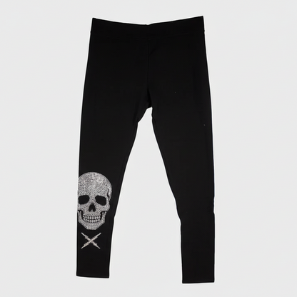 BOL Women's Rhinestone Skull Leggings