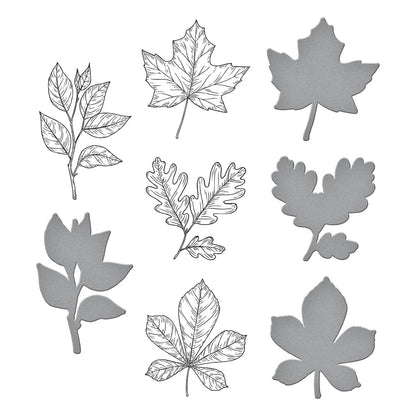 Plaque de presse et matrices Feuilles d'automne de la collection BetterPress Automne