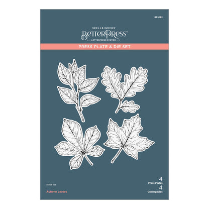 Plaque de presse et matrices Feuilles d'automne de la collection BetterPress Automne