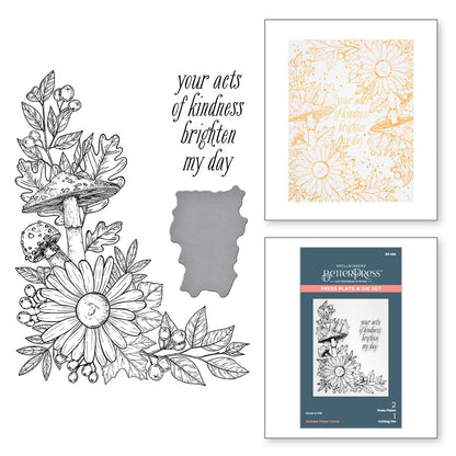 Plaque de presse et matrices « Autumn Floral Corner » de la collection BetterPress Autumn