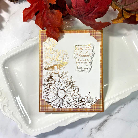 Plaque de presse et matrices « Autumn Floral Corner » de la collection BetterPress Autumn