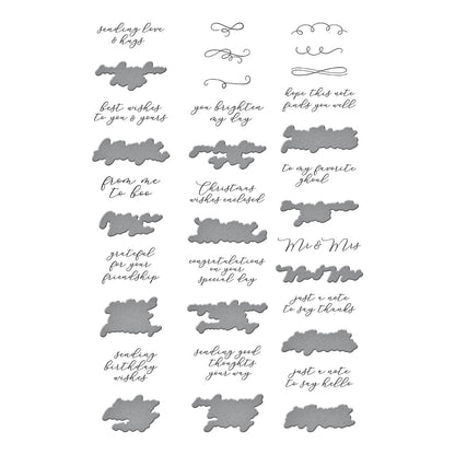 Plaque d'embossage et découpes Sentiments of Wonder de la collection Envelope of Wonder