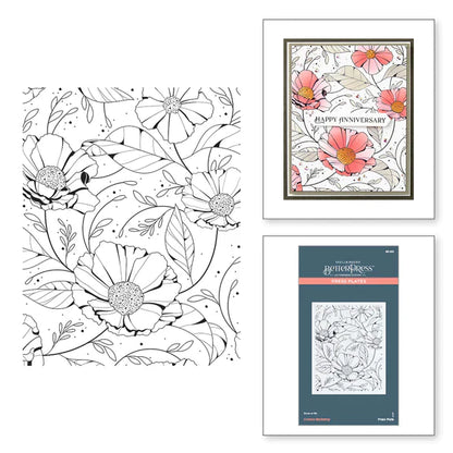 Lot Pochoir et Impression Mieux Presser Cosmos de la Collection Pressed Posies