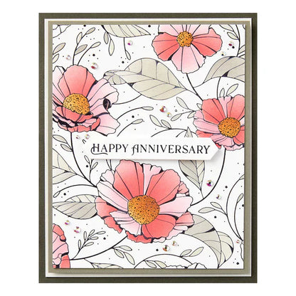 Lot Pochoir et Impression Mieux Presser Cosmos de la Collection Pressed Posies