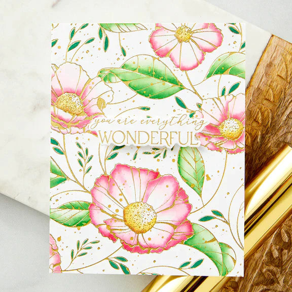 Lot Pochoir et Impression Mieux Presser Cosmos de la Collection Pressed Posies