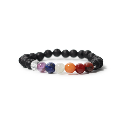 Black Lava Chakra Bracelet - 8mm