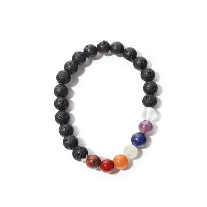 Black Lava Chakra Bracelet - 8mm