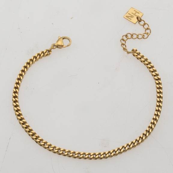 BRIELLA Bracelet chaîne maille cubaine en or