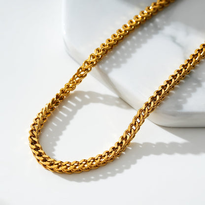 BRIELLA LG: Chaîne maille cubaine en or pour cheville