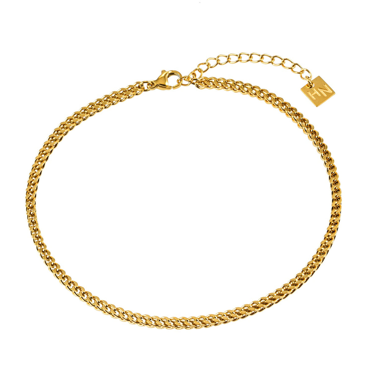 BRIELLA LG: Chaîne maille cubaine en or pour cheville