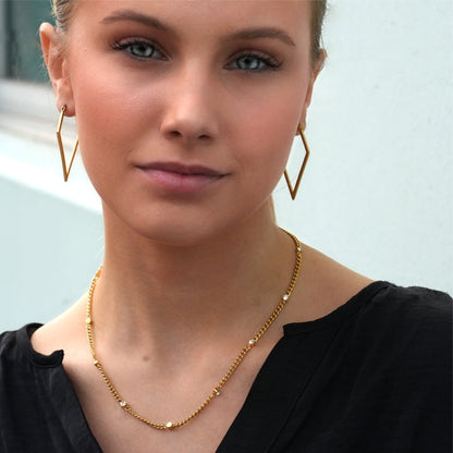 Style PENIQUIK: Collier chaîne à perles en zircone