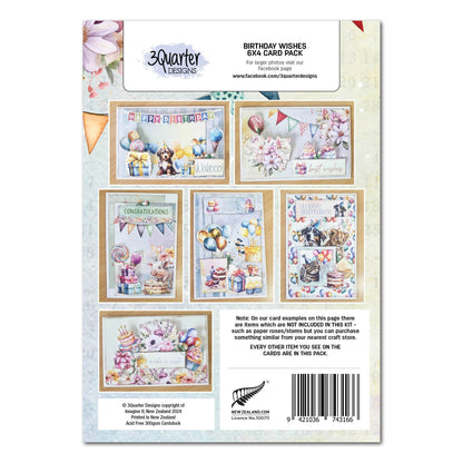Paquet de 10 cartes d'anniversaire 3Quarter Designs (6x4 po)