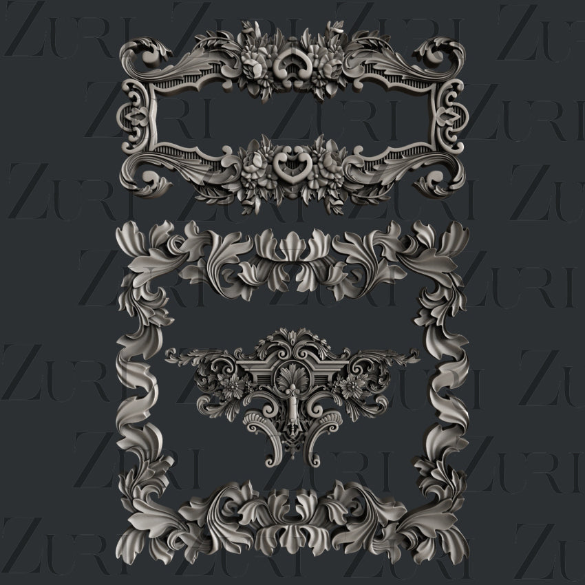 Zuri Designs Lot de 2 cadres baroques