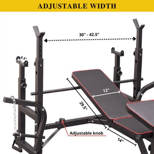 Banc de musculation réglable avec des ensembles de poids