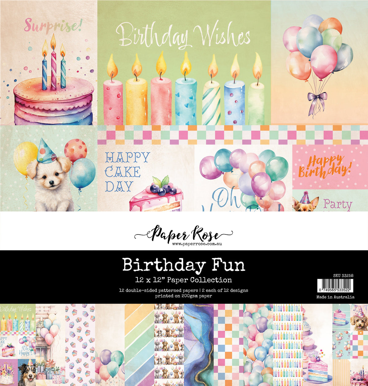 Collection de papier 30x30 Anniversaire amusant 33258