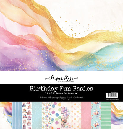 Collection de papiers 30x30 cm Les essentiels amusants d'un anniversaire 33282