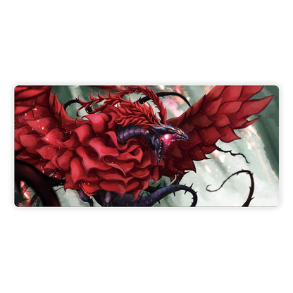 Black Rose Dragon Mouse Pad