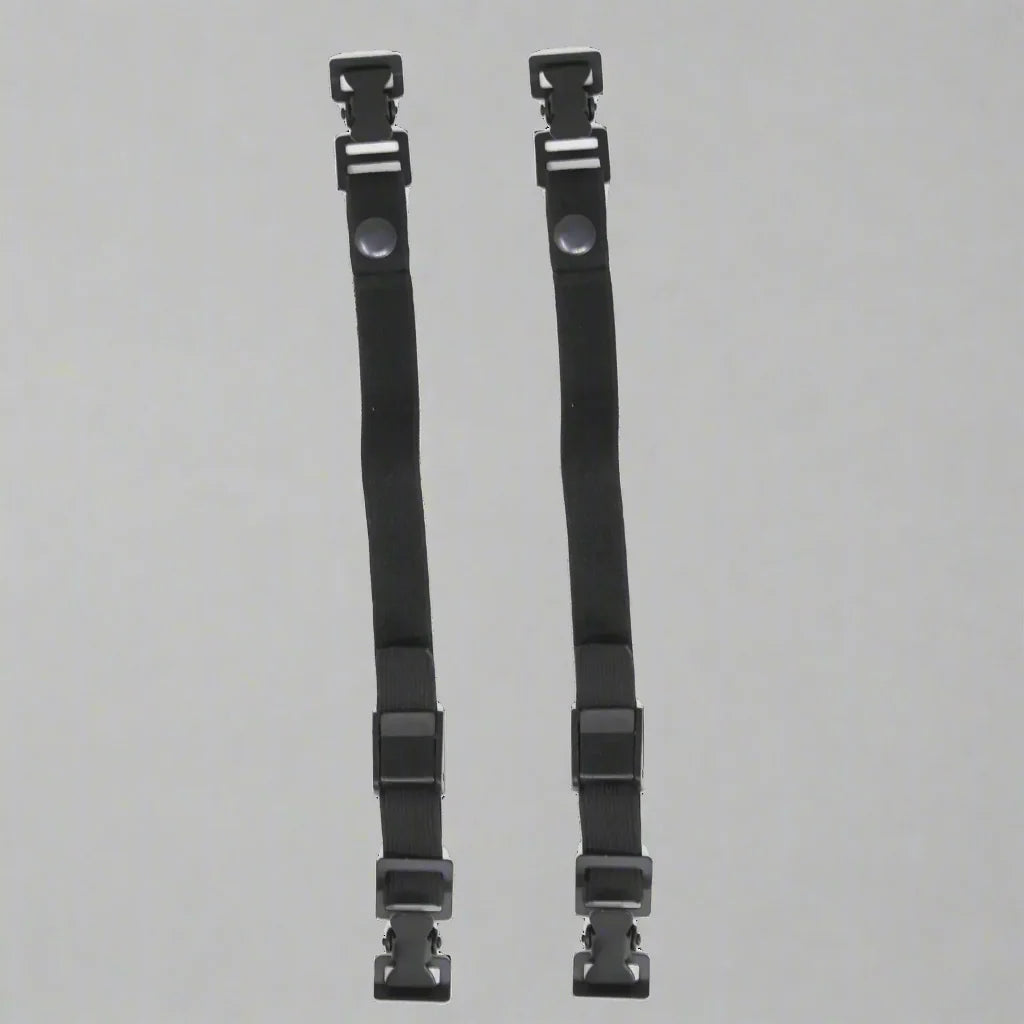 Sangle d'arrimage noire à pression pour pantalon de moto