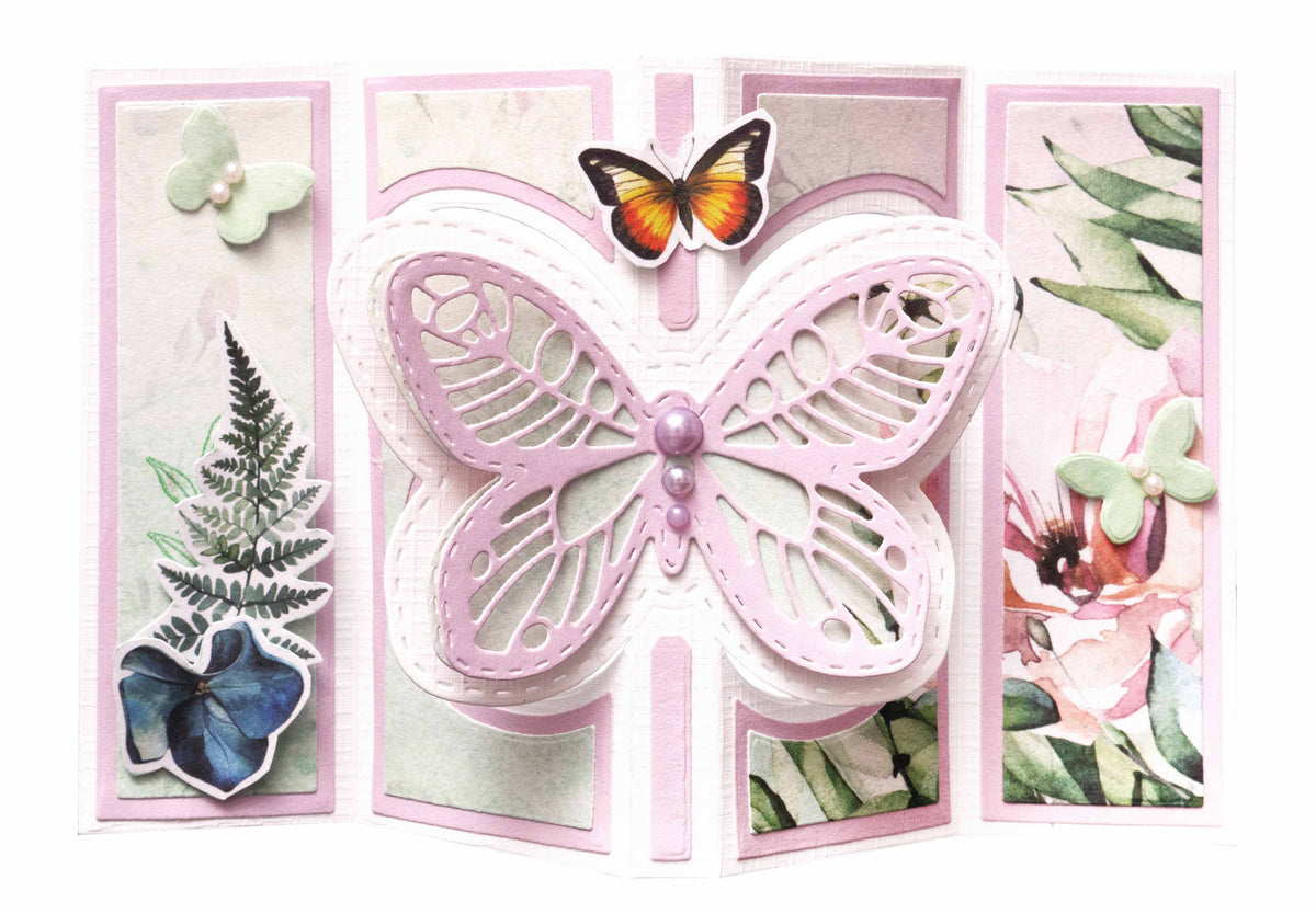 SL Bloc de papier scrapbooking Papillon en fleurs 304,8x304,8x3mm 12 feuilles n°20