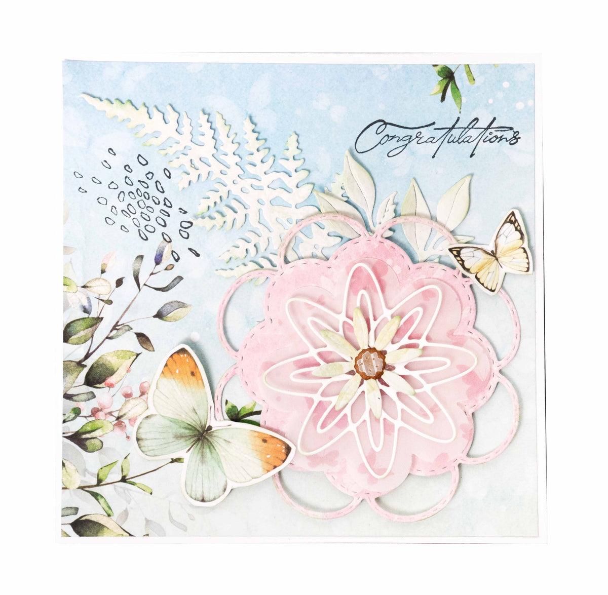 SL Bloc de papier scrapbooking Papillon en fleurs 304,8x304,8x3mm 12 feuilles n°20