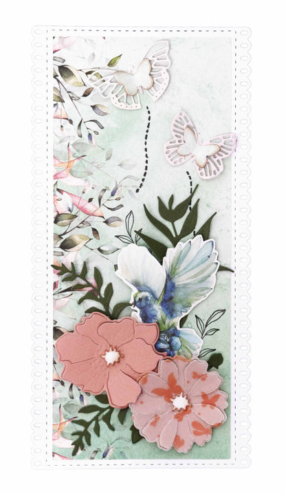 SL Bloc de papier scrapbooking Papillon en fleurs 304,8x304,8x3mm 12 feuilles n°20