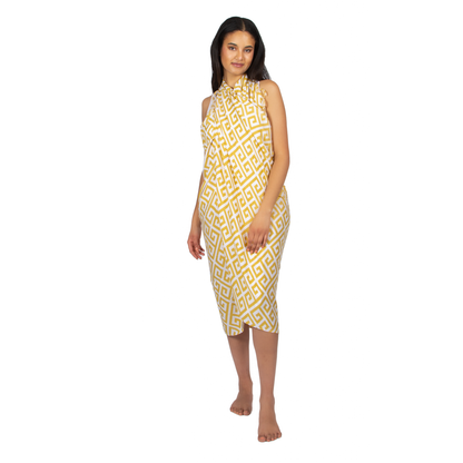 Geometric Print Sarong - Yellow