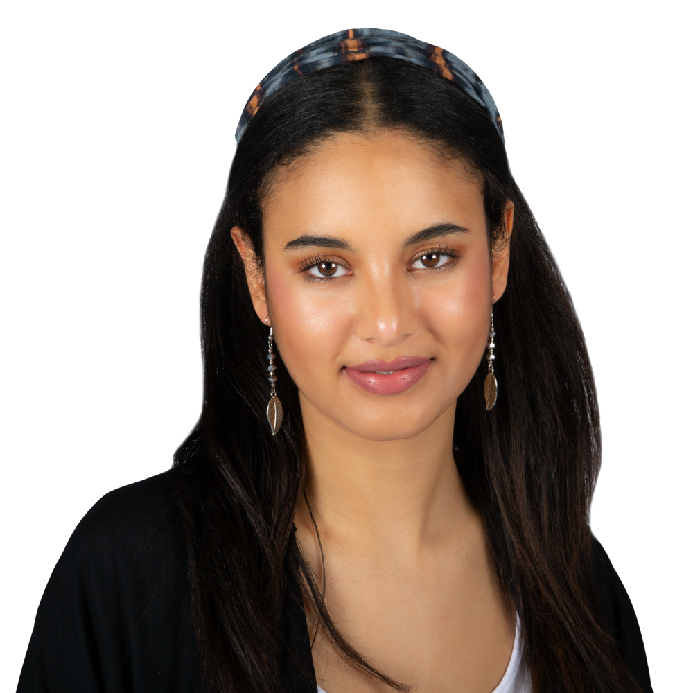 Bandana Tie-Dye - Bleu gris et doré