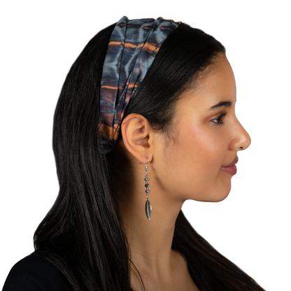 Bandana Tie-Dye - Bleu gris et doré