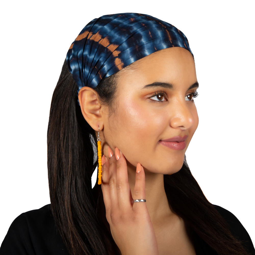 Bandana Tie-Dye – Bleu et Or