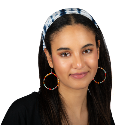 Tie Dye Bandana - Blue & White