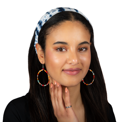 Tie Dye Bandana - Blue & White
