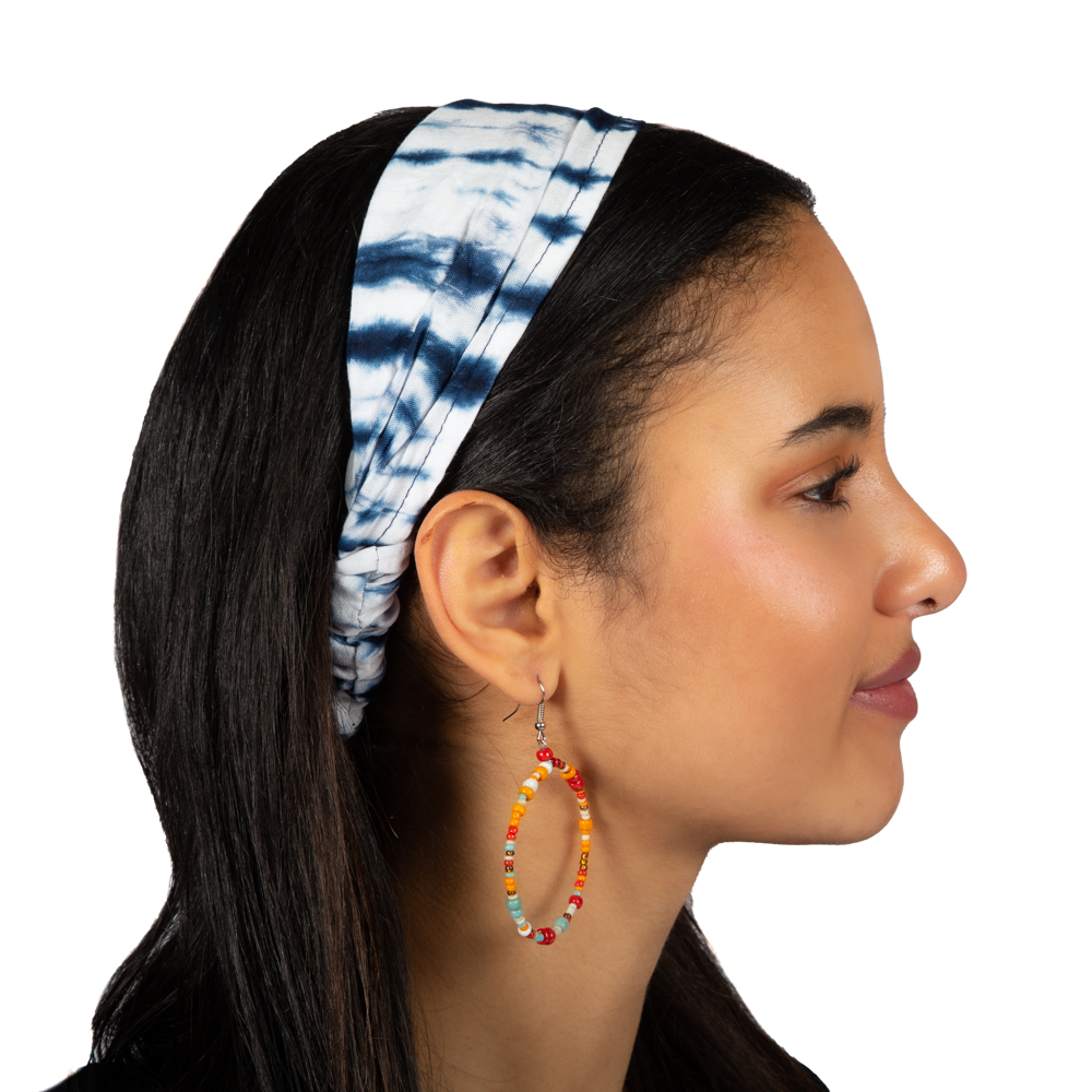 Tie Dye Bandana - Blue & White