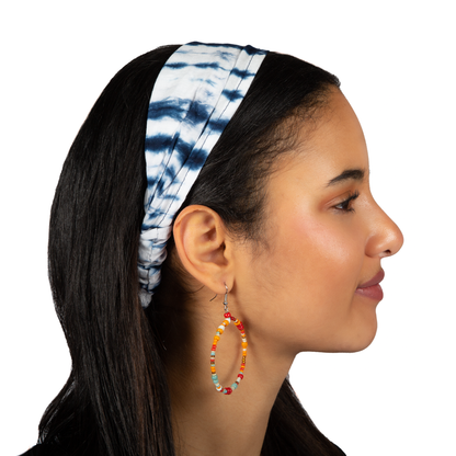 Tie Dye Bandana - Blue & White
