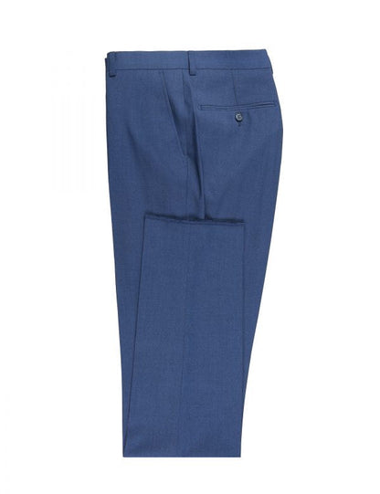 CRÉEZ VOTRE FORFAIT : Costume ajusté extensible bleu (Le forfait comprend : un costume 2 pièces, une chemise, une cravate ou un nœud papillon, une pochette assortie et des chaussures)
